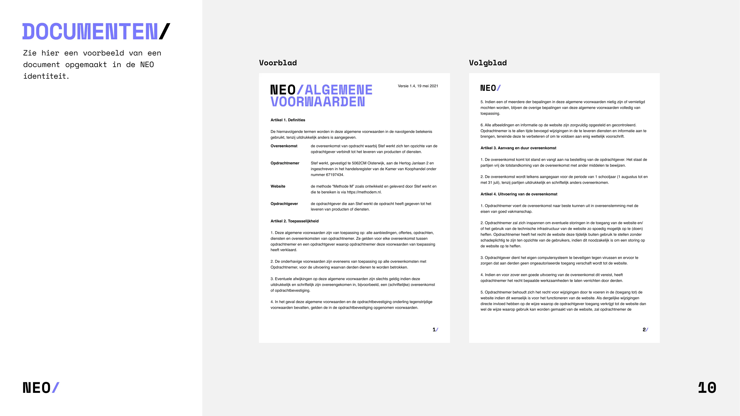 Document: voorblad en volgblad